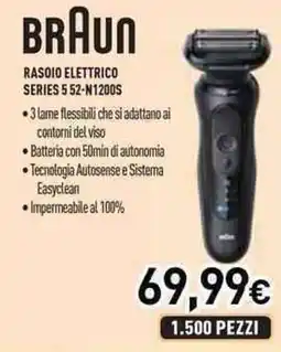 Unieuro BRAUN RASOIO ELETTRICO SERIES 5 52-N1200S offerta