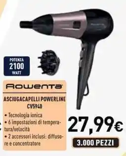 Unieuro Rowenta asciugacapelli powerline CV5940 offerta