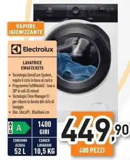 Unieuro Electrolux LAVATRICE EW6FZCH215 offerta