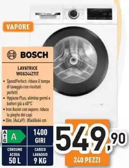 Unieuro BOSCH LAVATRICE WGG24427IT offerta