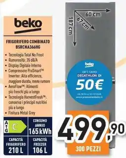 Unieuro beko FRIGORIFERO COMBINATO B5RCNA366HG offerta