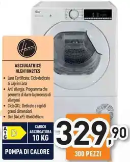 Unieuro Hoover ASCIUGATRICE HLEH10N2TES offerta