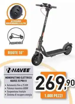 Unieuro Monopattino elettrico navee 25 pro II offerta