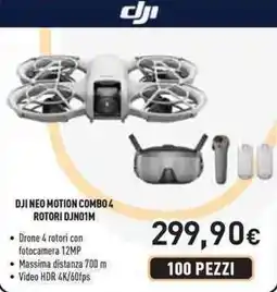 Unieuro Dji neo motion combo 4 rotori DJNO1M offerta