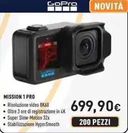 Unieuro Gopro mission 1 pro offerta