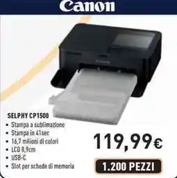Unieuro Canon SELPHY CP1500 offerta