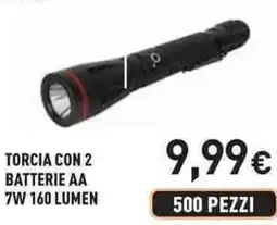 Unieuro Ioplee torcia con 2 batterie AA 7W 160 lumen offerta