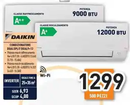 Unieuro Daikin condizionatore dualsplit DUAL9+12 offerta