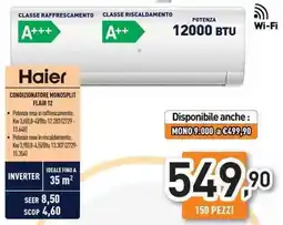 Unieuro Haier condizionatore monosplit flair 12 offerta