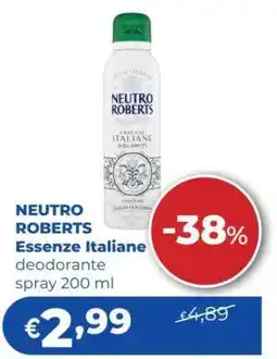 Acqua & Sapone NEUTRO ROBERTS Essenze Italiane deodorante spray 200 ml offerta