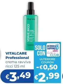 Acqua & Sapone VITALCARE Professional crema ravviva ricci 125 ml offerta