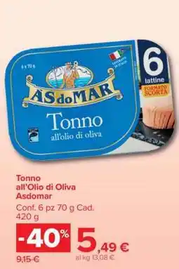 Carrefour Tonno all’Olio di Oliva AsdoMar offerta