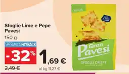 Carrefour Sfoglie Lime e Pepe Pavesi offerta