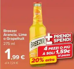 Carrefour Breezer Arancia, Lime o Grapefruit offerta