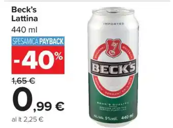 Carrefour Beck’s Lattina offerta