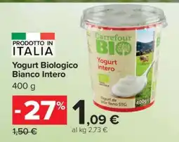 Carrefour Yogurt Biologico Bianco Intero offerta