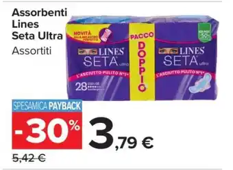 Carrefour Assorbenti Lines Seta Ultra offerta