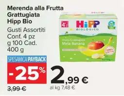 Carrefour Merenda alla Frutta Grattugiata Hipp Bio offerta
