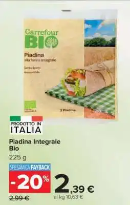 Carrefour Piadina Integrale Bio offerta