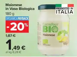Carrefour Maionese in Vaso Biologica offerta