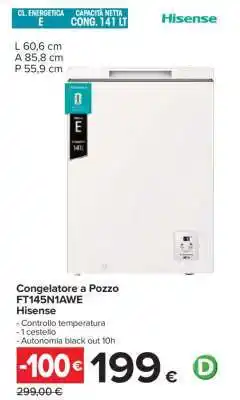 Carrefour Congelatore a Pozzo FT145N1AWE offerta