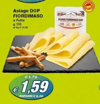Prix Quality Fiordimaso Asiago DOP 110g offerta