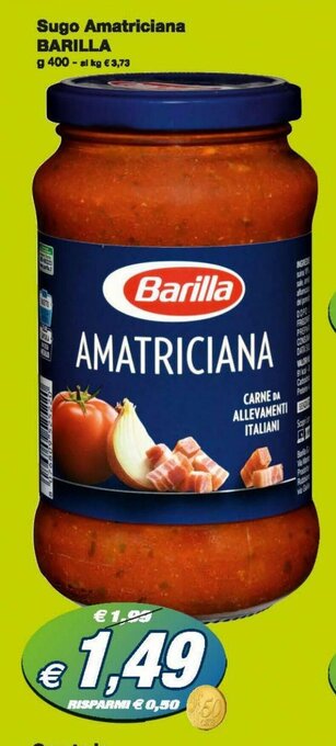 Prix Quality Barilla Sugo Amatriciana 400g offerta