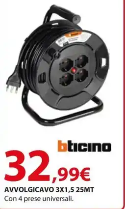 Kreo Brico e Casa Avvolgicavo 3x1,5 25mt bticino offerta