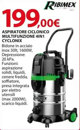 Kreo Brico e Casa Aspiratore ciclonico multifunzione 4in1 cyclonix RIBIMEX offerta