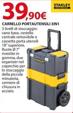 Kreo Brico e Casa Carrello portautensili 3in1 STANLEY FATMAX offerta