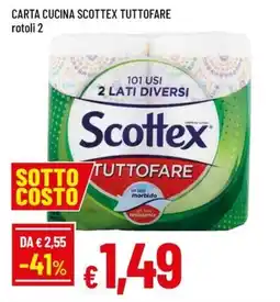 Famila Carta cucina scottex tuttofare rotoli 2 offerta