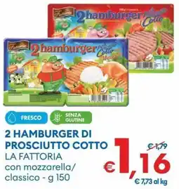 MD Discount 2 hamburger di prosciutto cotto LA FATTORIA offerta