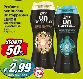 Prix Quality Lenor Profumo per Bucato Unstoppables 210g offerta