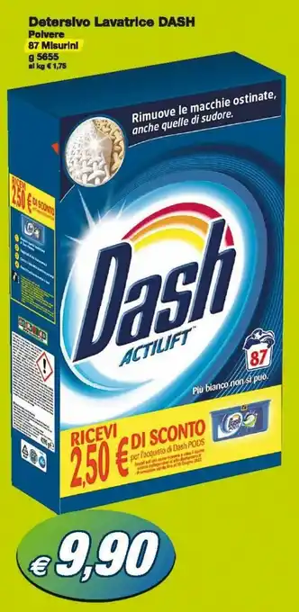 Prix Quality Dash Detersivo Lavatrice 87 Misurini 5655g offerta