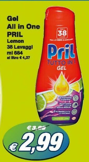 Prix Quality Pril Gel All in One 38 Lavaggi 684ml offerta