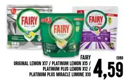 Al Discount Fairy original lemon x17 / platinum lemon x15/ platinum plus lemon x12 / platinum plus miracle limone x10 offerta