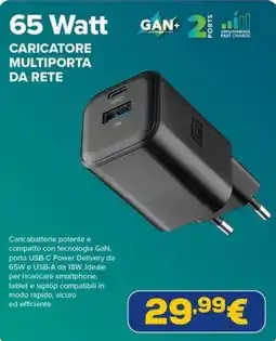 Euronics Cellularline 65 watt caricatore multiporta da rete offerta