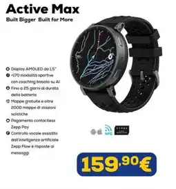 Euronics amazfit Active Max offerta