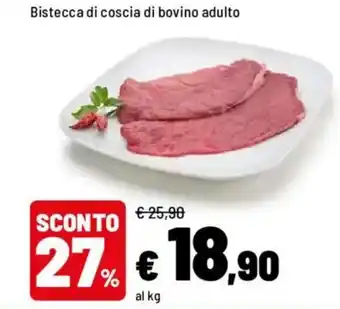 Bistecca di coscia di bovino adulto