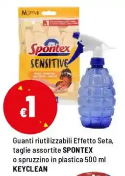 Iper La Grande Guanti riutilizzabili Effetto Seta SPONTEX o spruzzino in plastica KEYCLEAN offerta