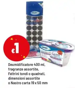 Iper La Grande Deumidificatore Feltrini tondi o quadrati, dimensioni assortite o Nastro carta 19 x 50 mm offerta