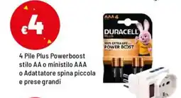 Iper La Grande 4 Pile Plus Powerboost stilo AA o ministilo AAA o Adattatore spina piccola e prese grandi offerta