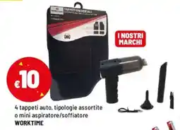Iper La Grande 4 tappeti auto o mini aspiratore/soffiatore WORKTIME offerta