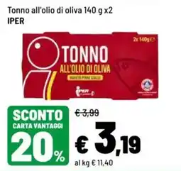 Iper La Grande Tonno all'olio di oliva IPER offerta