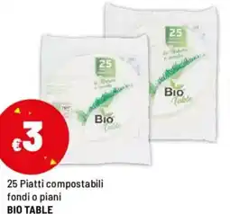 Iper La Grande 25 Piatti compostabili fondi o piani BIO TABLE offerta