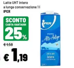 Iper La Grande Latte UHT intero a lunga conservazione IPER offerta