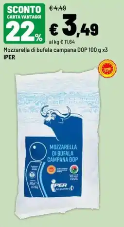 Iper La Grande Mozzarella di bufala campana dop IPER offerta