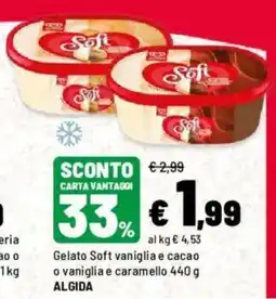 Iper La Grande Gelato Soft vaniglia e cacao o vaniglia e caramello ALGIDA offerta