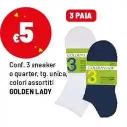 Iper La Grande Conf. 3 sneaker o quarter, tg. unica, GOLDEN LADY offerta
