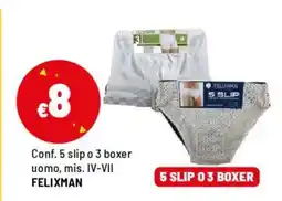 Iper La Grande Conf. 5 slip o 3 boxer uomo FELIXMAN offerta